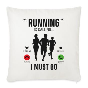 Running Runner Half Marathon Phone - Sofa pillowcase 17,3'' x 17,3'' (45 x 45 cm) - natural white - Front