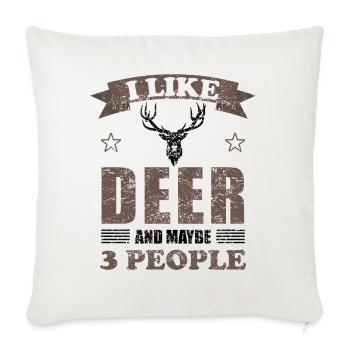 Cerf Cerf Amoureux des animaux Drôle Dicton Cadeau - Housse de coussin décorative 45 x 45 cm - blanc nature - Devant