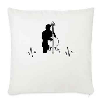 Double bass Double bass player Double bass player - Sofa pillowcase 17,3'' x 17,3'' (45 x 45 cm) - natural white - Front
