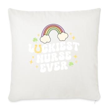 Luckiest Nurse Ever Nicu Er Peds Retro Nurse St - Sofa pillowcase 17,3'' x 17,3'' (45 x 45 cm) - natural white - Front