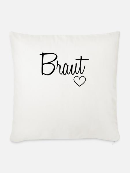 Weißes Braut Brautjungfer - Sofakissenbezug 45 x 45 cm - Naturweiß