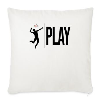 Drôle de jouer au volleyball - - Housse de coussin décorative 45 x 45 cm - blanc nature - Devant