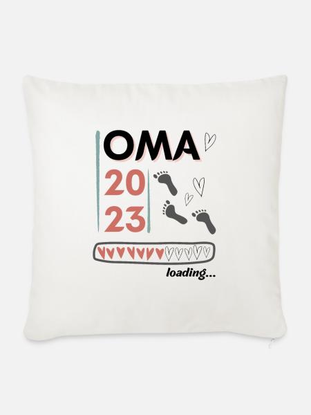 Oma 2023 loading... - Sofakissenbezug 45 x 45 cm - Naturweiß 