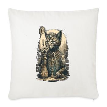 Egypt Cat Smoke with hookah Amazing Design - Sofakissenbezug 45 x 45 cm - Naturweiß  - Vorne