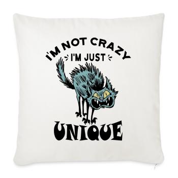 Je ne suis pas fou, je suis juste unique - Housse de coussin décorative 45 x 45 cm - blanc nature - Devant
