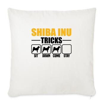 Shiba Inu Tricks - Sofa pillowcase 17,3'' x 17,3'' (45 x 45 cm) - natural white - Front