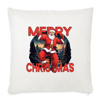 Joyeux Noël Père Noël - Housse de coussin décorative 45 x 45 cm - blanc nature - Devant