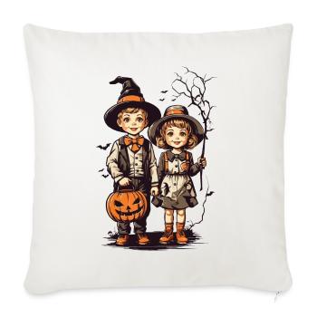 Vintage Halloween Kids Trick or Treat Fest - Sofa pillowcase 17,3'' x 17,3'' (45 x 45 cm) - natural white - Front
