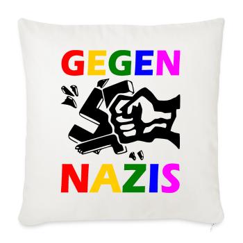 Gegen nazis - Sofakissenbezug 45 x 45 cm - Naturweiß  - Vorne
