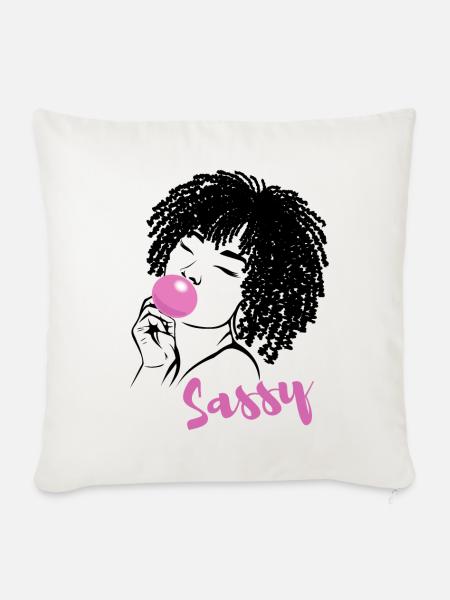 Sassy Chic mit Afro Charme - Sofakissenbezug 45 x 45 cm - Naturweiß 