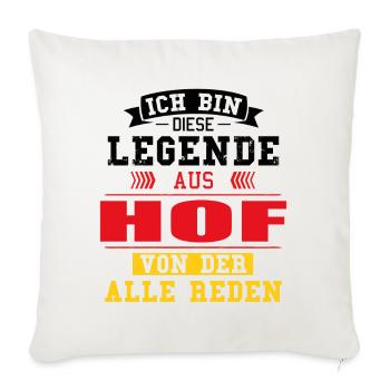 Stadt Hof Deutschland Legende Spruch - Sofakissenbezug 45 x 45 cm - Naturweiß  - Vorne