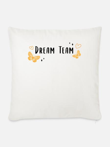 Dream Team Schmetterling Herz - Sofakissenbezug 45 x 45 cm - Naturweiß