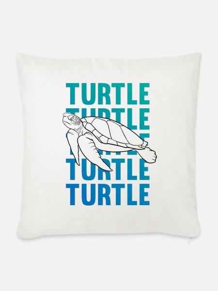 TURTLE Schattenbild Wortkunst Geschenk - Sofakissenbezug 45 x 45 cm - Naturweiß