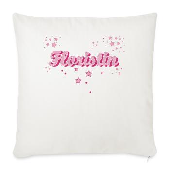 Floristik Abschluss-Geschenk Floristin - Sofakissenbezug 45 x 45 cm - Naturweiß  - Vorne
