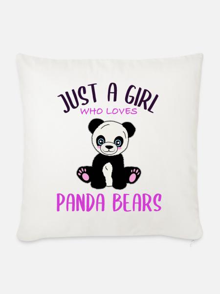 Mädchenherz für Pandas - Sofakissenbezug 45 x 45 cm - Naturweiß 