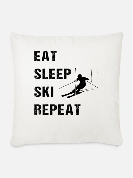 Ski-Slalom-Lebenszyklus - Sofakissenbezug 45 x 45 cm - Naturweiß