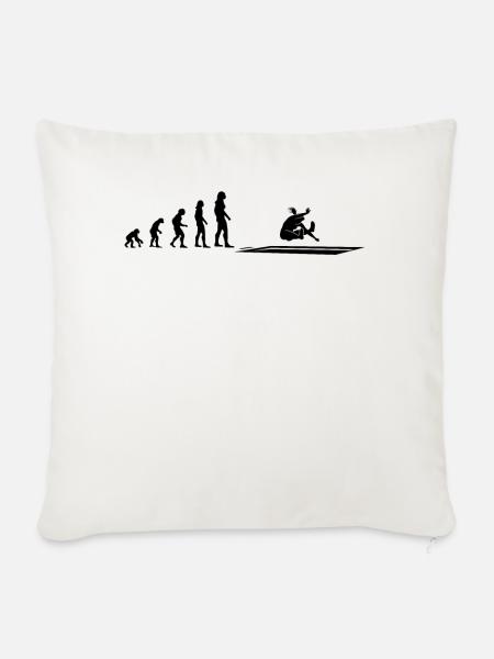Weitsprung Evolution Athletin Geschenk - Sofakissenbezug 45 x 45 cm - Naturweiß 