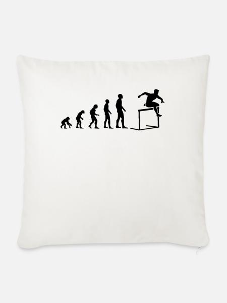 Evolution Hindernislauf Sport Evolutionär - Sofakissenbezug 45 x 45 cm - Naturweiß
