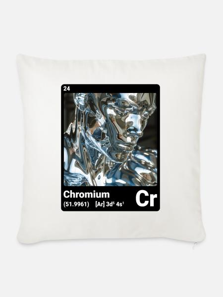 AI am Chromium (bk) - Sofakissenbezug 45 x 45 cm - Naturweiß