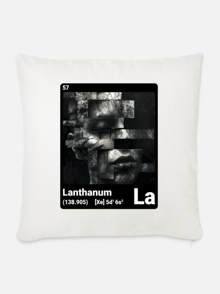 AI am Lanthan (bk) - Sofakissenbezug 45 x 45 cm - Naturweiß