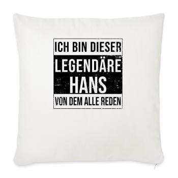 Je suis cette légende pour Hans - Housse de coussin décorative 45 x 45 cm - blanc nature - Devant