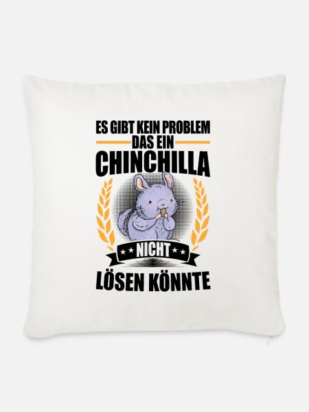 Chinchilla löst Probleme Nagetier Wollmaus - Sofakissenbezug 45 x 45 cm - Naturweiß