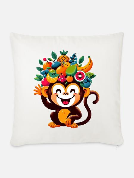 Affe - Sofakissenbezug 45 x 45 cm - Naturweiß 