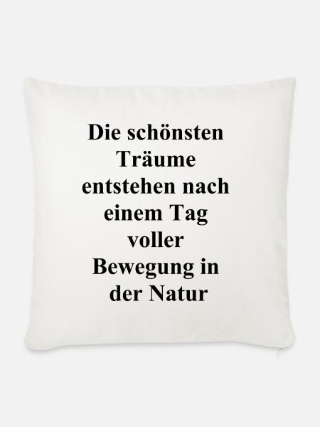 Naturgeschenk für Wanderfreunde - Sofakissenbezug 45 x 45 cm - Naturweiß