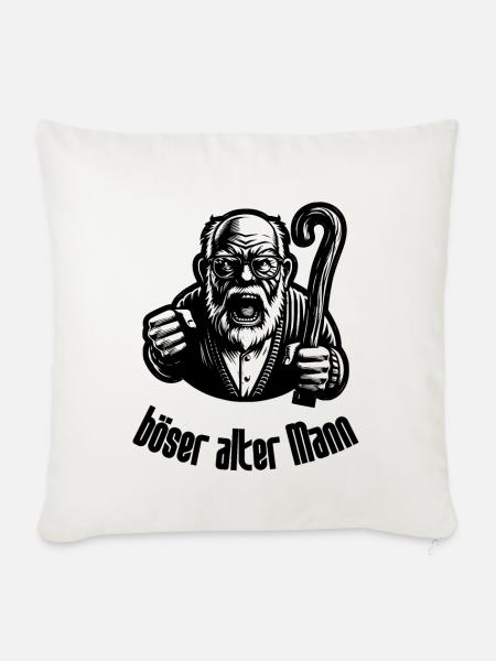 Böser Alter Mann Lustiger Opa Spruch Großvater - Sofakissenbezug 45 x 45 cm - Naturweiß 