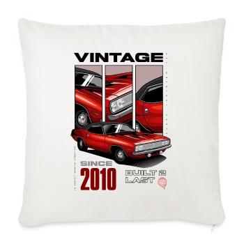 Je ne suis pas vieux Je suis Voiture classique vintage Né en 2010 - Housse de coussin décorative 45 x 45 cm - blanc nature - Devant