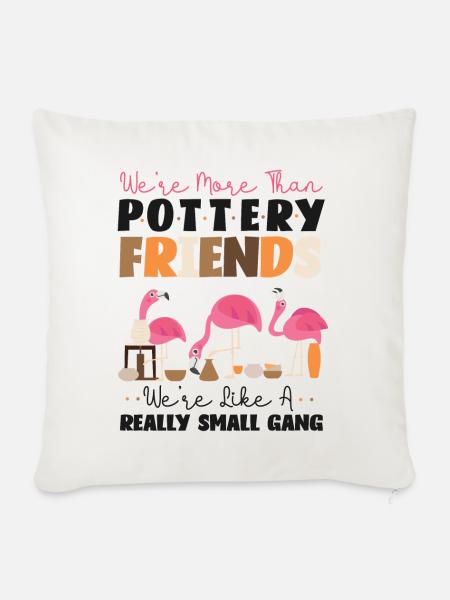 Pottery Ceramics Artist Flamingo - Sofakissenbezug 45 x 45 cm - Naturweiß 