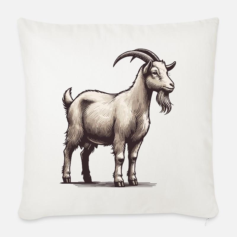 Ziege - Sofakissenbezug 45 x 45 cm - Naturweiß 