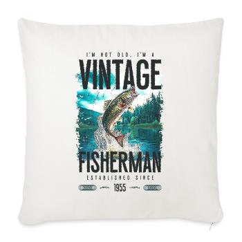 Vintage Trout Fisherman Fishing Birthday 1955 - Sofa pillowcase 17,3'' x 17,3'' (45 x 45 cm) - natural white - Front