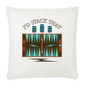 Backgammon Spiel - Sofakissenbezug 45 x 45 cm - Naturweiß  - Vorne