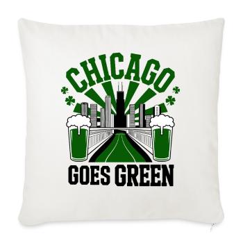Chicago Goes Green - Sofakissenbezug 45 x 45 cm - Naturweiß  - Vorne