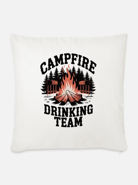 Campfire Drinking Team - Sofakissenbezug 45 x 45 cm - Naturweiß