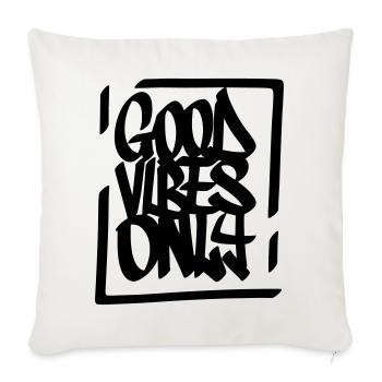 Gute Vibes Lebensmotto - Housse de coussin décorative 45 x 45 cm - blanc nature - Devant