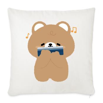 Brown Bear Harmonica - Sofa pillowcase 17,3'' x 17,3'' (45 x 45 cm) - natural white - Front