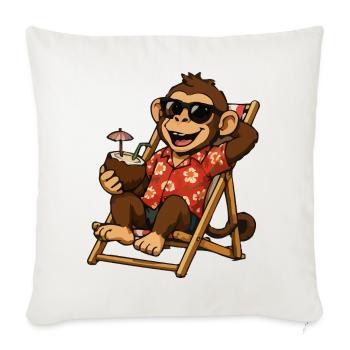 Monkey on the beach in Hawaiian look - Sofa pillowcase 17,3'' x 17,3'' (45 x 45 cm) - natural white - Front