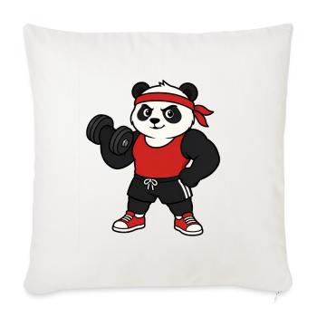 Gym Panda - Housse de coussin décorative 45 x 45 cm - blanc nature - Devant
