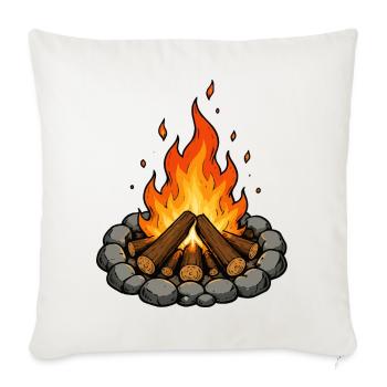 lagerfeuer - Sofakissenbezug 45 x 45 cm - Naturweiß  - Vorne