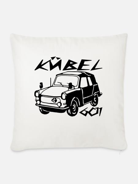 Kübel Trabi Stoffhund - Sofakissenbezug 45 x 45 cm - Naturweiß