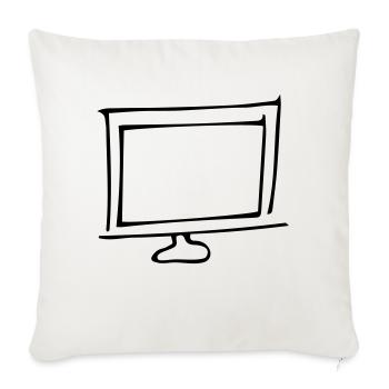 Bildschirm,Fernsehgerät,Fernseher,Glotze,TV,Röhre, - Sofakissenbezug 45 x 45 cm - Naturweiß  - Vorne