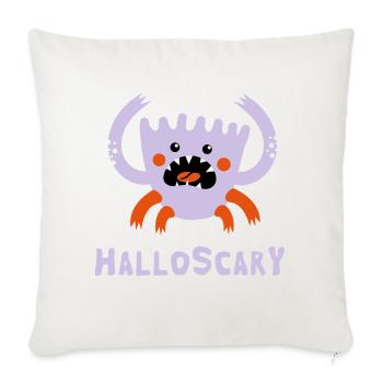 Hallo Scary - Sofakissenbezug 45 x 45 cm - Naturweiß  - Vorne
