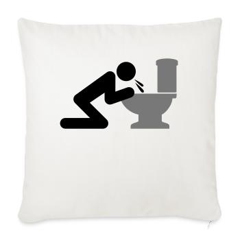 Man vomir dans les toilettes - Housse de coussin décorative 45 x 45 cm - blanc nature - Devant