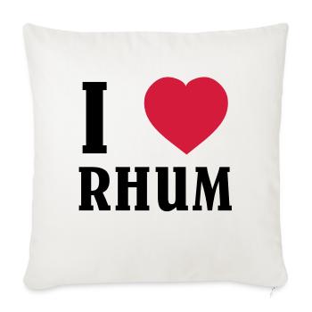 I Love Rhum - Housse de coussin décorative 45 x 45 cm - blanc nature - Devant