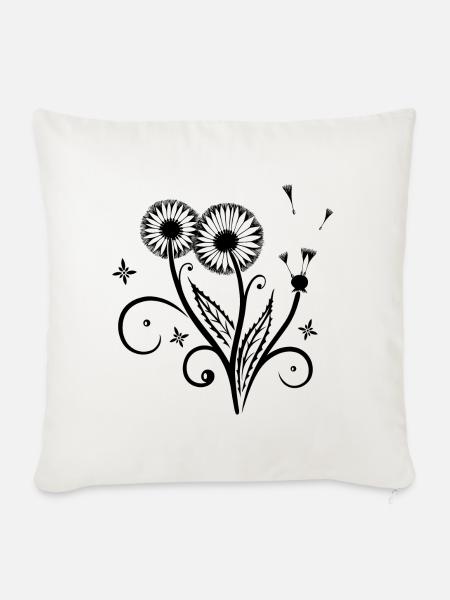 Löwenzahn, Pusteblume, dandelion - Sofakissenbezug 45 x 45 cm - Naturweiß