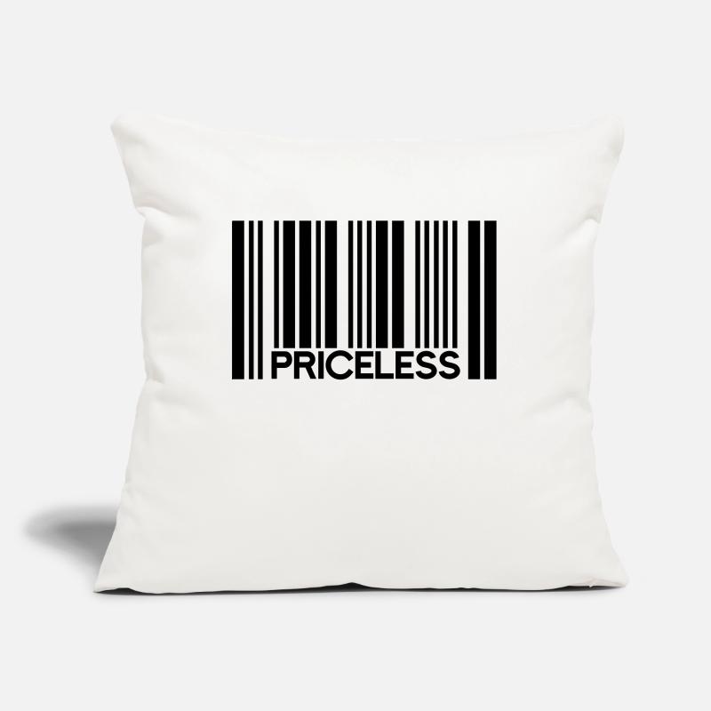 Code à barres inestimable Prix Housse de coussin décorative 45 x 45 cm