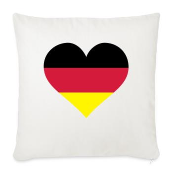 deutschland herz - Sofakissenbezug 45 x 45 cm - Naturweiß  - Vorne