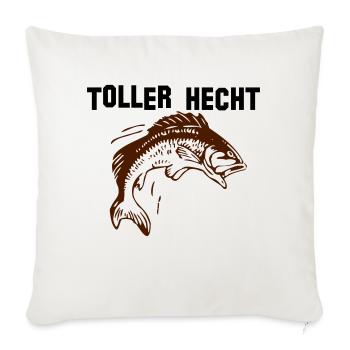 Grand brochet, pêcheur, pêcheur - Housse de coussin décorative 45 x 45 cm - blanc nature - Devant